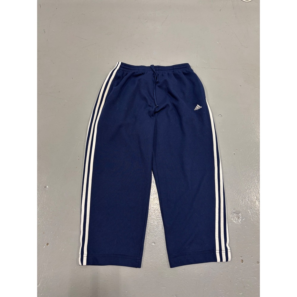 Adidas Navy Blue Three Stripe Mesh Track Pants Mens Large Baggy